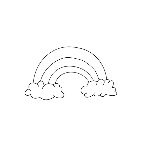Illustration vectorielle arc-en-ciel isolée sur fond blanc. Charmant animal. Pour les enfants — Image vectorielle