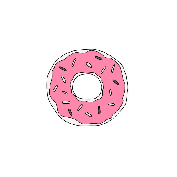 Süßes Dessert. Vektor Donut Illustration mit Glasur — Stockvektor