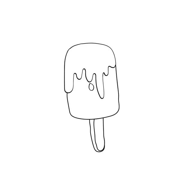 Ilustração de sorvete vetorial com esmalte. Doce sobremesa — Vetor de Stock