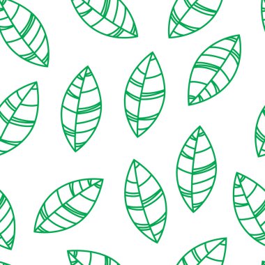 Sorunsuz yeşil yaprakları desen. Süsleme baskı, kart, duvar kağıtları, afiş için