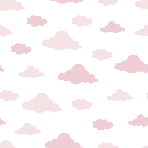 Modèle sans couture avec des nuages roses. C'est une fille. Drôle, dos mignon — Image vectorielle