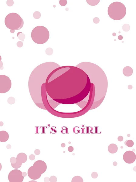 Vector postcard for baby shower. It's a girl announcement — 图库矢量图片