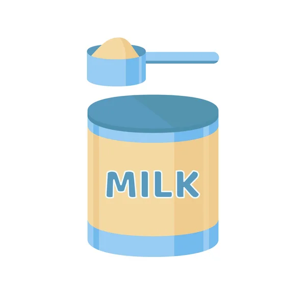 Alimentación artificial para recién nacidos. Una cucharada de leche de fórmula. Bebé ca — Archivo Imágenes Vectoriales