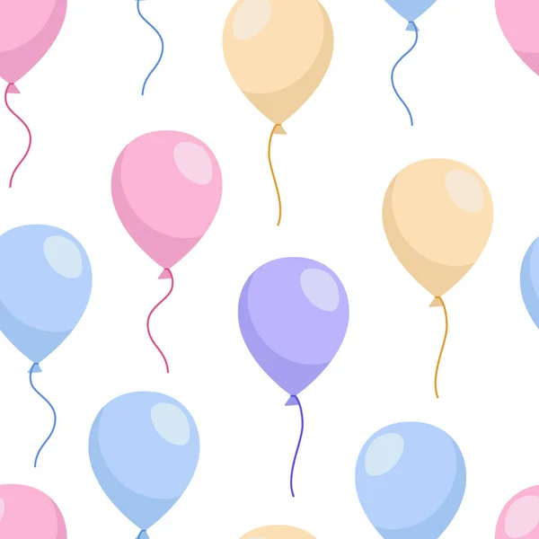 Vektor Nahtlose Muster Von Luftballons Grafisches Element Dekoration Zum Geburtstag — Stockvektor
