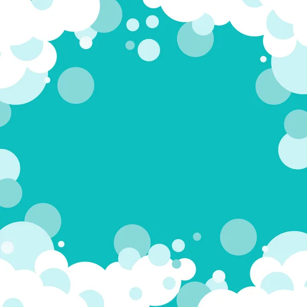 Fond Bleu Avec Mousse Bulles Blanches Bleues Journée Blanchissage — Image vectorielle