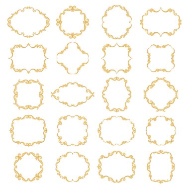 Süs vintage çerçeve koleksiyonu ayarla