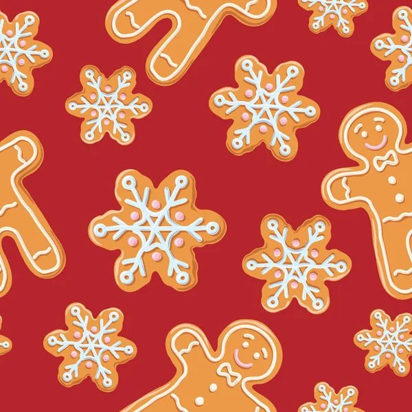 Ginger cookies seamless pattern. — Stock Vector