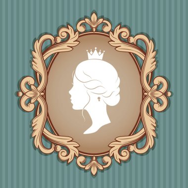 profil siluet çerçevesindeki bir prenses