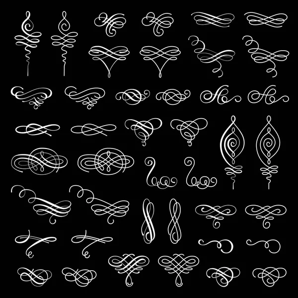 Vector set kalligrafische ontwerpelementen en pagina decoraties — Stockvector