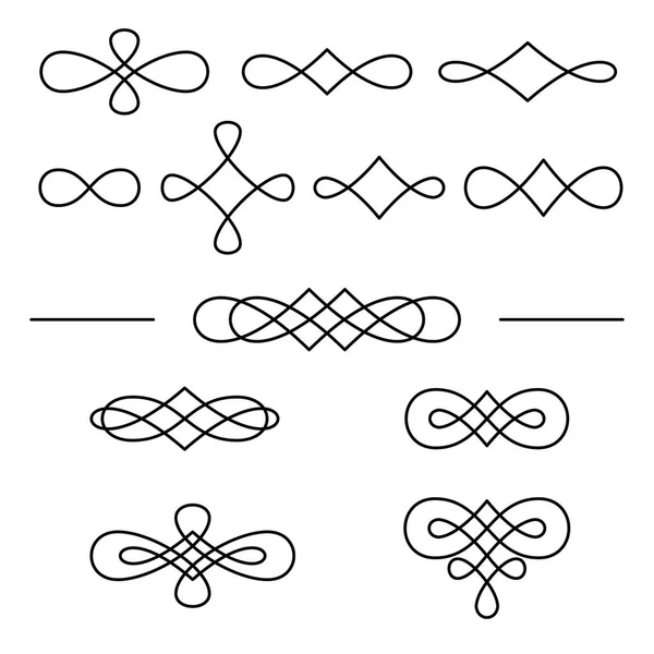 Vintage decorative swirls collection isolated on white background. — Stock Vector