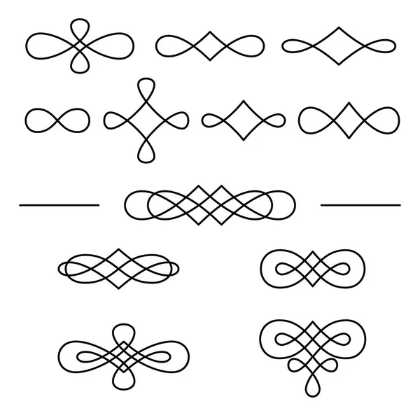Vintage dekoratif beyaz arka plan üzerinde izole koleksiyonu swirls.