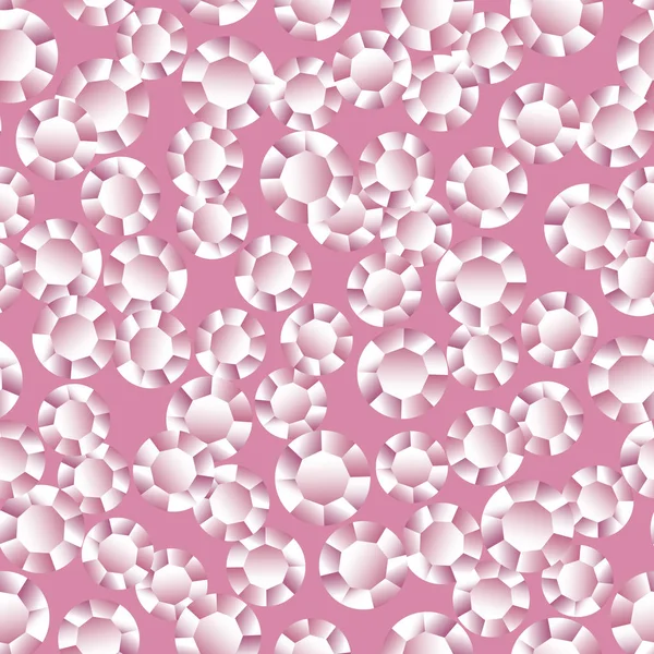 Απρόσκοπτη μοτίβο φόντου σε ροζ χρώμα με λαμπερά διαμάντια. — Διανυσματικό Αρχείο