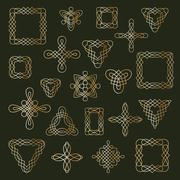 Conjunto de diferentes signos y marcos étnicos . — Vector de stock