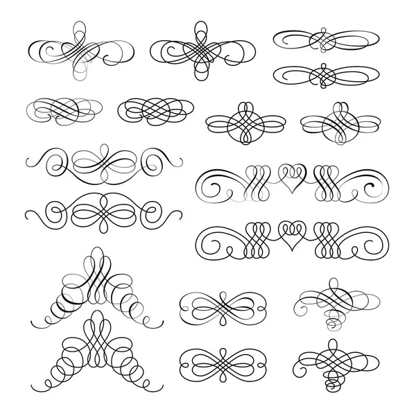 Vector set kalligrafische ontwerpelementen en pagina decoraties — Stockvector