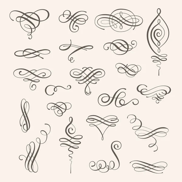 Vektor uppsättning kalligrafiska designelement och sidan dekorationer — Stock vektor