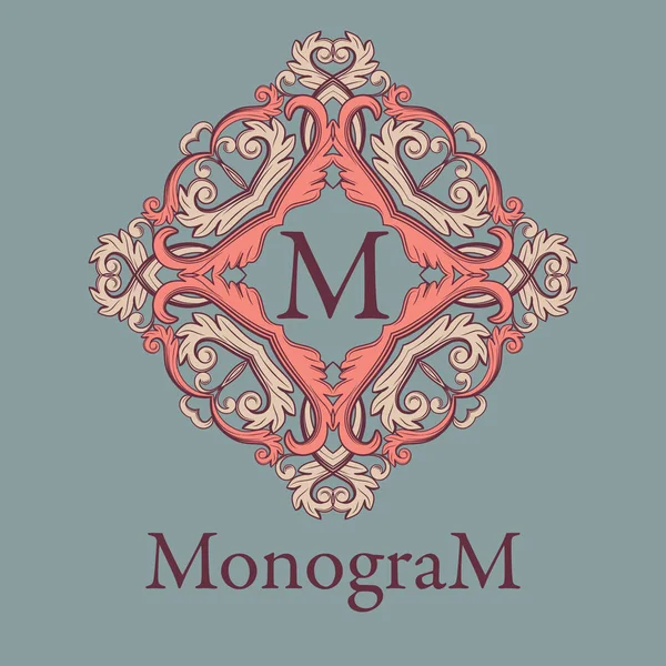 Vintage zarif monogram tasarım şablonu. — Stok Vektör