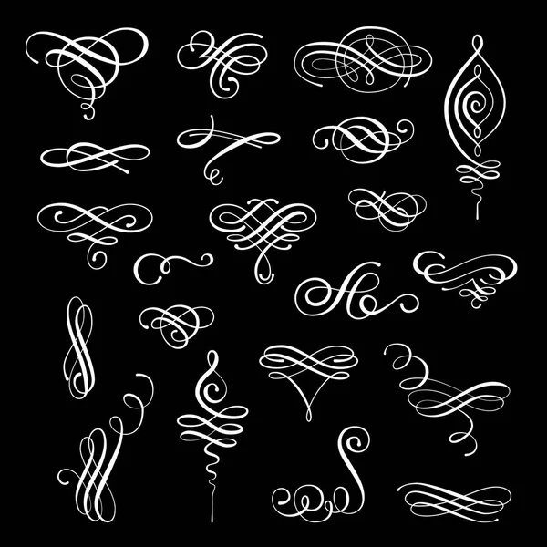 Conjunto vectorial de elementos de diseño caligráfico y decoraciones de página — Archivo Imágenes Vectoriales