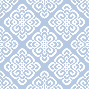 Beyaz ve mavi Şam desen vektör çizim