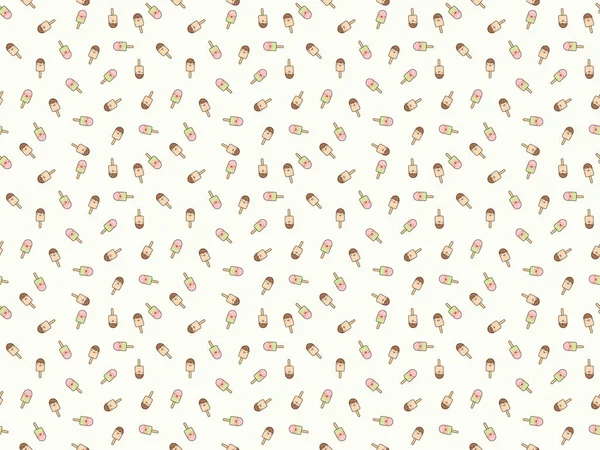 シームレス パターン。かわいいスタイルのアイスクリーム — ストック写真