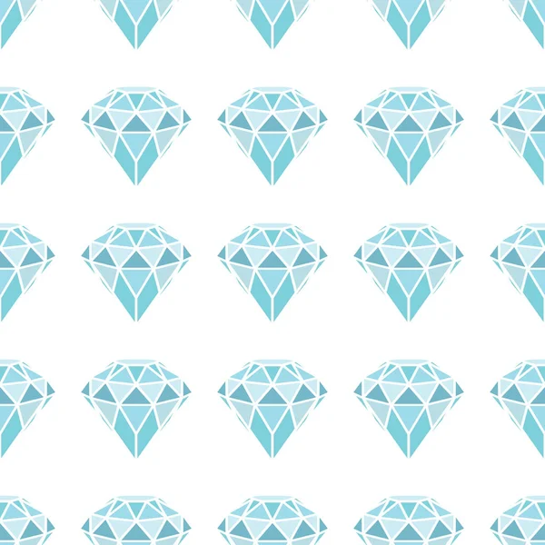Απρόσκοπτη μοτίβο γεωμετρικών μπλε διαμάντια σε λευκό φόντο. Trendy hipster κρύσταλλα design. — Διανυσματικό Αρχείο