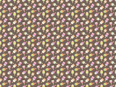 Şirin kawaii tarzı dondurma seamless modeli