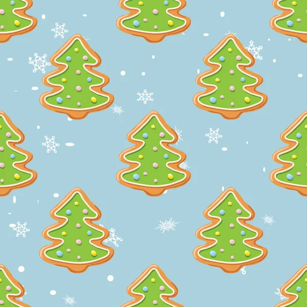 Ginger cookies seamless pattern. — Stock Vector