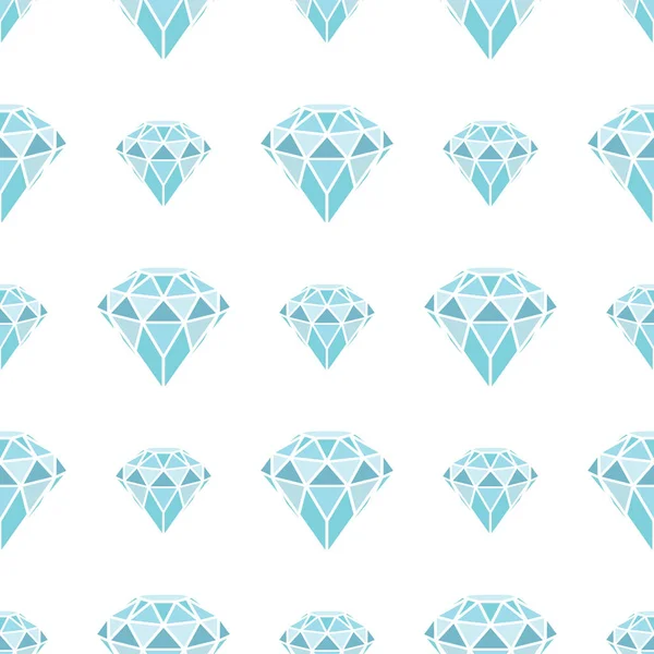 Απρόσκοπτη μοτίβο γεωμετρικών μπλε διαμάντια σε λευκό φόντο. Trendy hipster κρύσταλλα design. — Διανυσματικό Αρχείο