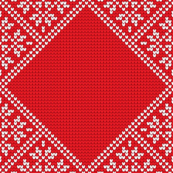 Традиционная скандинавская схема. Северный этнический красный и белый трикотаж фон — стоковый вектор