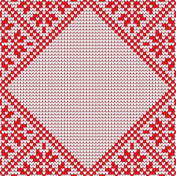 Modèle scandinave traditionnel. Nordique ethnique rouge et blanc fond tricoté — Image vectorielle