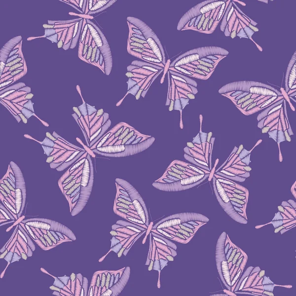 Blommig sömlös patternfloral sömlösa mönster. Penséer med chamomiles på blå prickiga bakgrund. Vektorillustration — Stock vektor