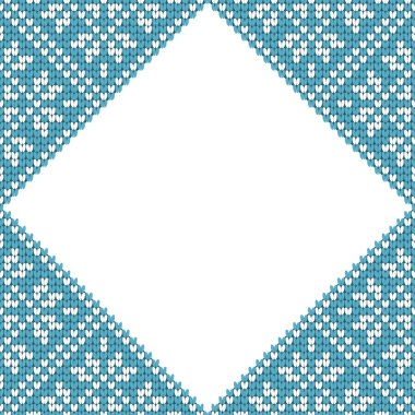 Geleneksel İskandinav desen. Nordic mavi ve beyaz örme etnik