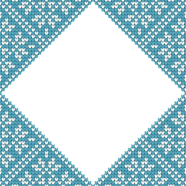 Traditionelles skandinavisches Muster. nordische ethnische blau und weiß gestrickt Hintergrund — Stockvektor