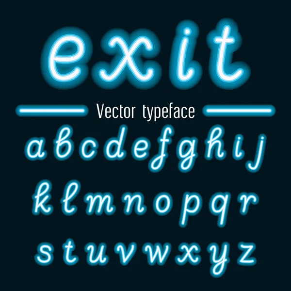 Alphabets au néon vectoriel écrit à la main — Image vectorielle