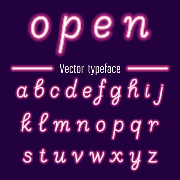 Alphabets au néon vectoriel écrit à la main — Image vectorielle