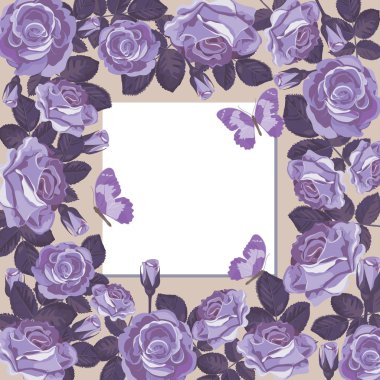 Boş çerçeve çiçek kartı şablonu