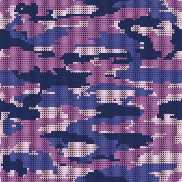 Abstract Knitting Seamless Texture. Military Decorative Camouflage Pattern Background. Vector Illustration. — Stock Vector
