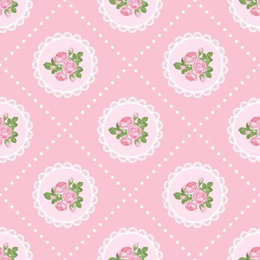 Eski püskü şık gül Dikişsiz desen arka plan