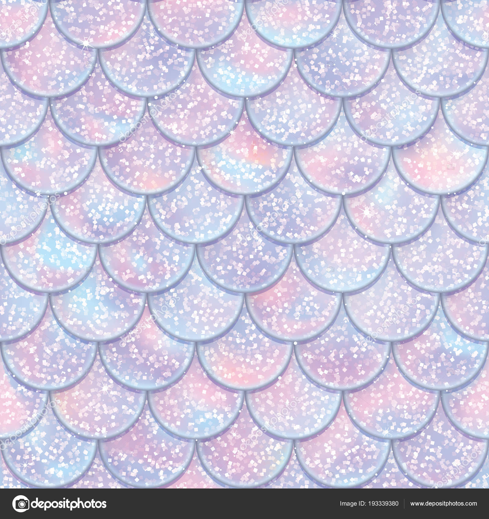 Escamas de pez brillo patrón sin costuras. Textura de cola de sirena.  Ilustración vectorial Vector de stock #193339380 de ©Marymo.art, image size:1600x1700