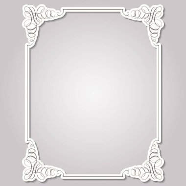 Kare çerçeve kaligrafik retro tarzında. Vektör illüstrasyonu.