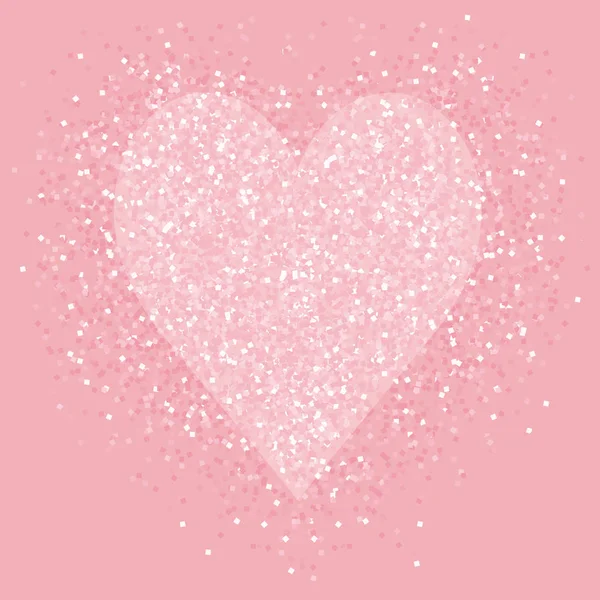 Пастельне рожеве блискуче серце. Шіммер любовний фон . — стоковий вектор