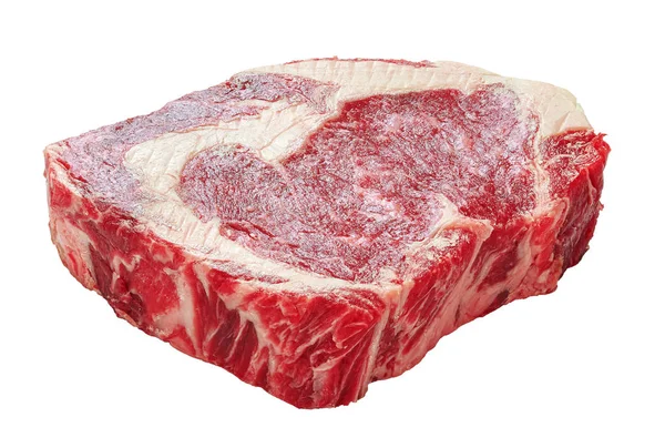 Côte de boeuf crue steak frais, gros plan — Photo