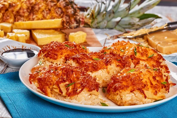 sliced meat chops baked in oven