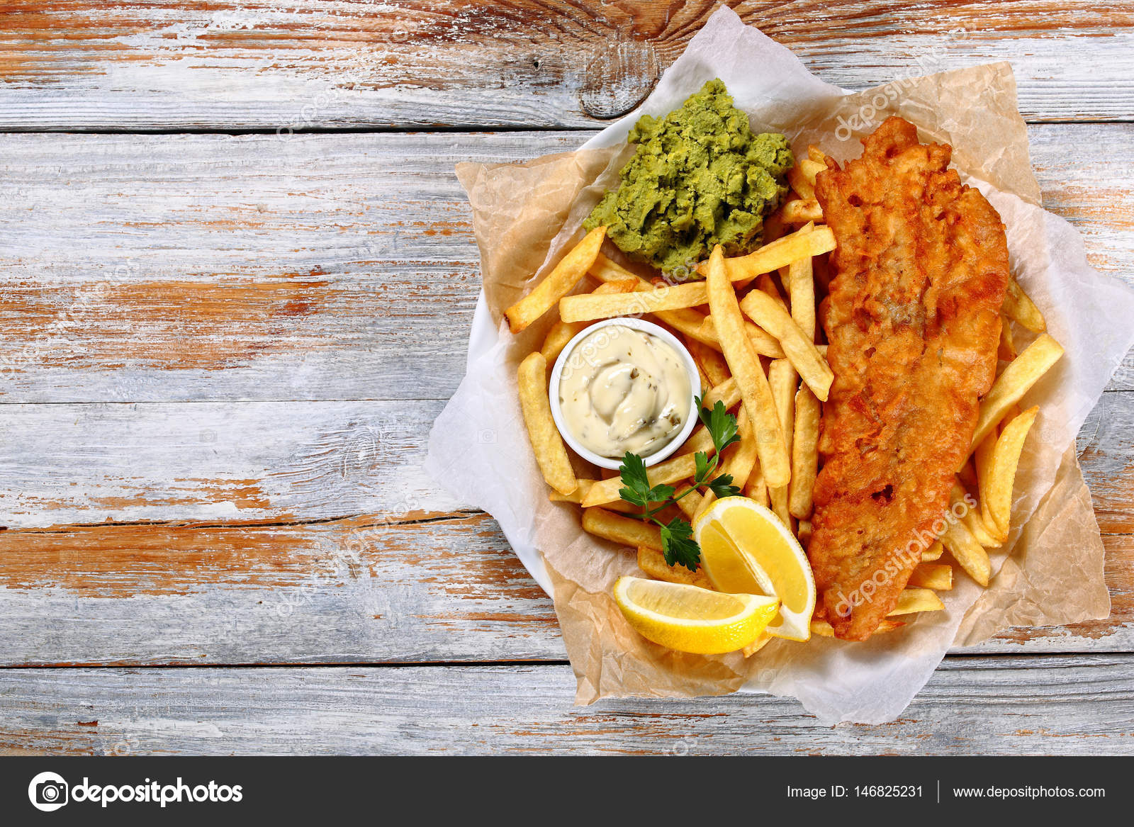 fish and chips - fried cod, french fries — Stock Photo © myviewpoint