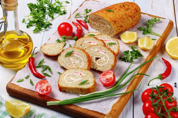 Крупним планом домашній фарш рибного хліба — стокове фото