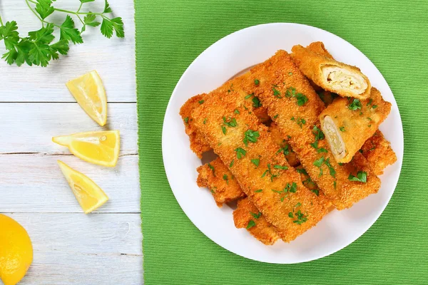 Enchiladas di pollo al forno roll-up, vista dall'alto — Foto Stock