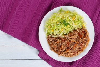 juicy pulled meat with fresh salad clipart