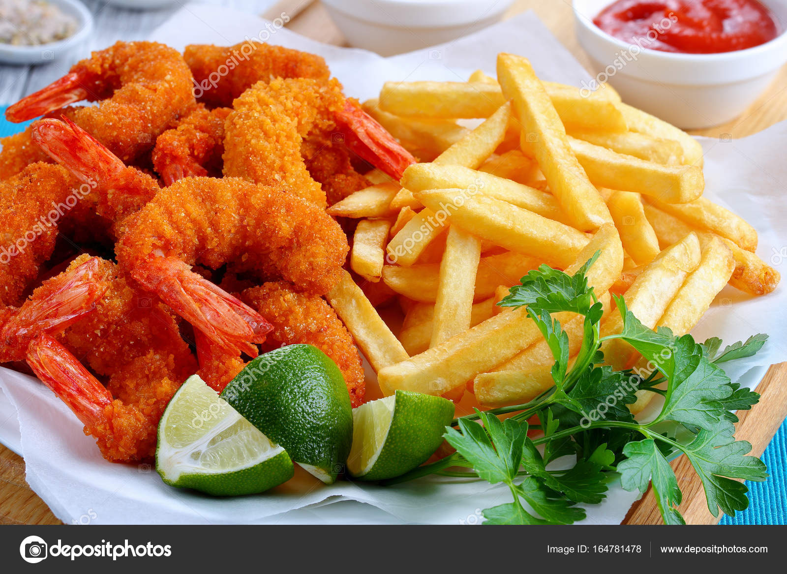 Fried Shrimp With French Fries