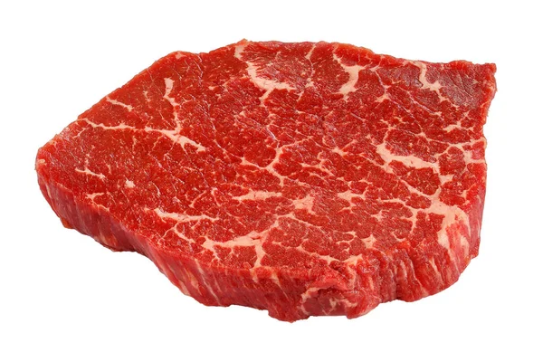 흰색 대리석된 쇠고기 스테이크 절연 — 스톡 사진