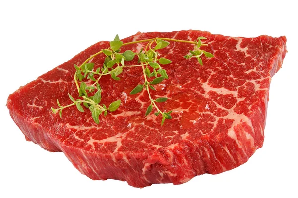 Bœuf marbré Steak au thym isolé — Photo