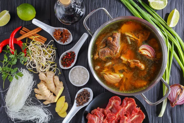 Ingredienti di zuppa vietnamita Pho Bo — Foto Stock